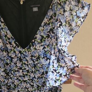 Tommy Hilfiger Black and Blue Patterned Dress